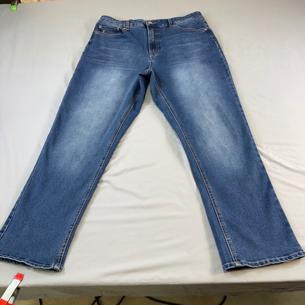Frye Womens Straight Leg Jeans Medium Wash Blue‎ Stretch Denim Size 12/31
